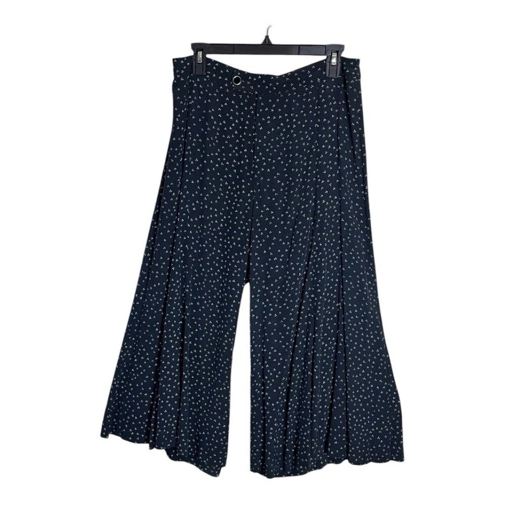 Anthropologie Wide Leg Pants 6 Rosalie Flare Leg Black White Palazzo